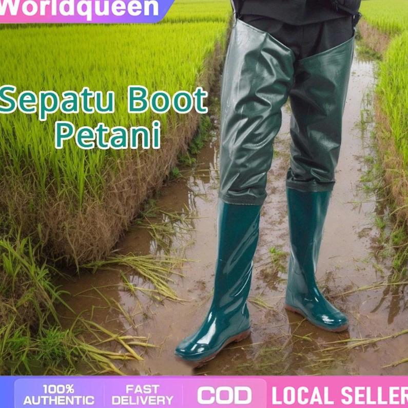 Sepatu Boots Pria Anti Air Sepatu Boot Petani Sawah Panjang Sepatu Boots Boot But Karet Pria Pertani