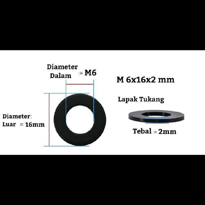 Ring Nylon M6X16X2 Putih Ring Nilon M6X16 Ring Plat Plastik M6 Best Quality