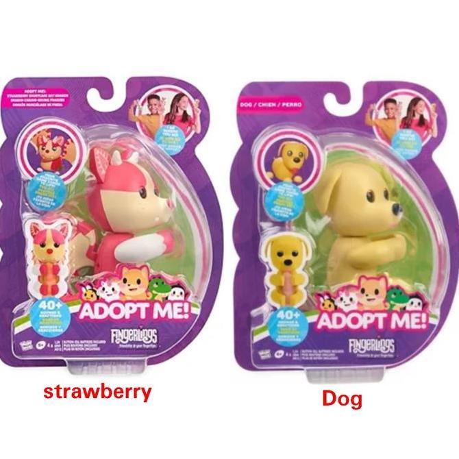 Goodseller- Mainan Anak Boneka Jari Fingerlings Adopt Me Strawberry & Dog Shortcake Bat Dragon 40+ S
