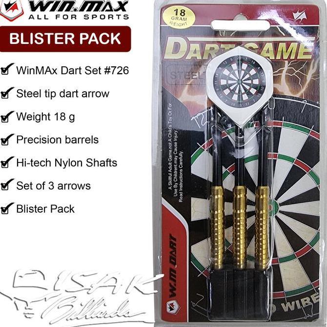 WINMAX STEEL TIP DART ARROW - 726 BLISTER PACK PANAH JARUM PAPAN DARTS PREMIUM