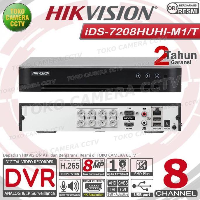 REGAZY667 - DVR HIKVISION 8 CHANNEL IDS-7208HUHI-M1/E DVR 8CH 5MP 8MP