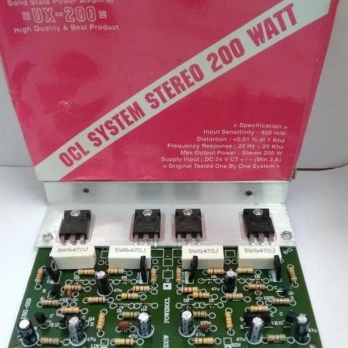 KIT AMPLIFIER POWER AMPLI STEREO OCL 200W 200WATT UX200 UX-200 PCMED