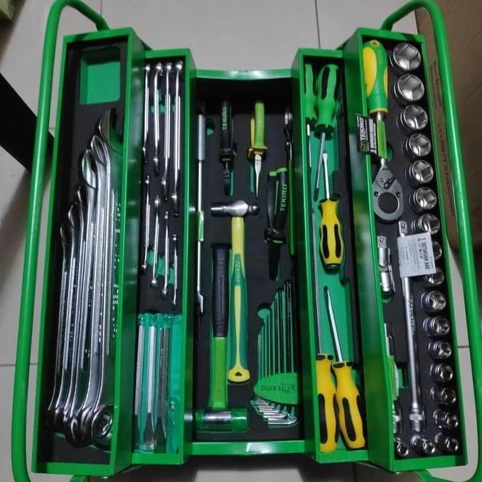 Promo mekanik tool set 66 pcs TEKIRO mechanic tools set - Hijau Diskon