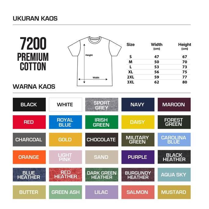 Kaos Distro GOODTIME BLUE New States Apparel 7200 Premium Cotton