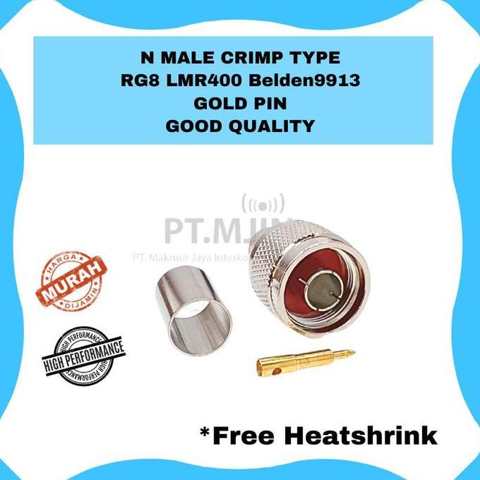 Pilihan - Konektor N Male Crimp Untuk Kabel Lmr400 Rg8 Cnt400 Good Quality