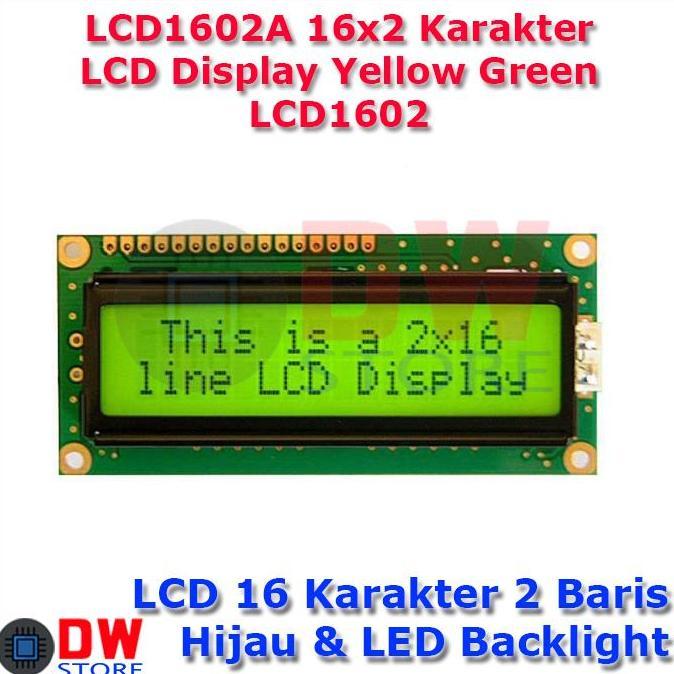 LCD 1602 LCD1602 2X16 16X2 16*2 16 X 2 16 * 2 1602 DISPLAY HIJAU READY