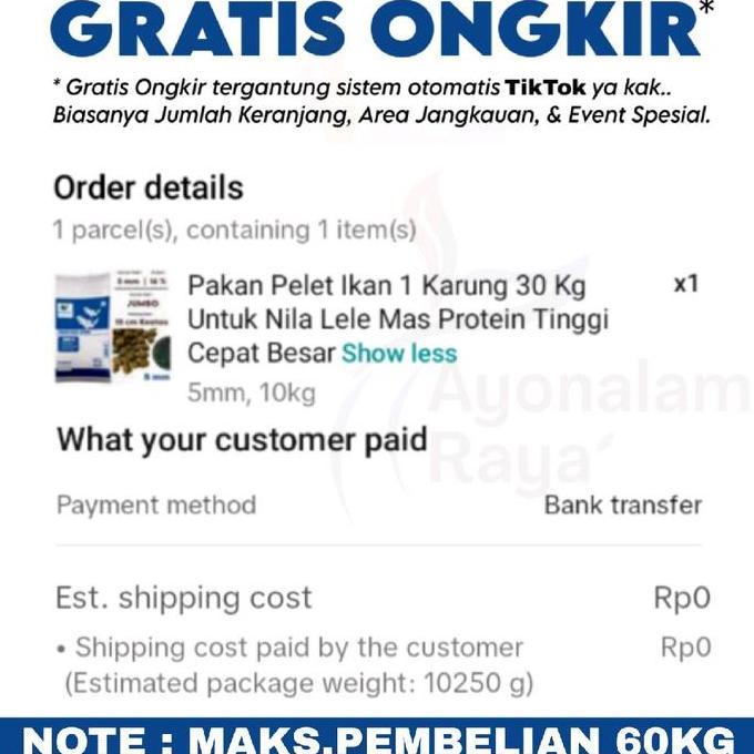 Aneka Pelet Pakan Ternak 1 Karung 30Kg Untuk Ikan Ayam Kucing