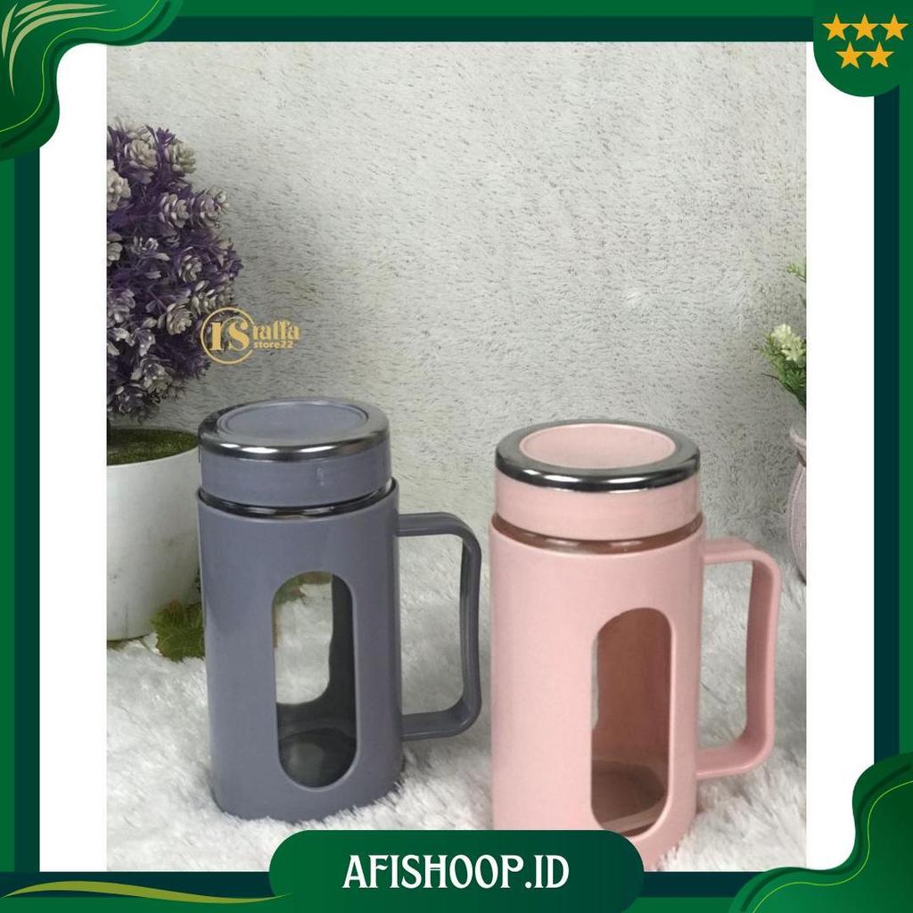 Mug Cantik Gelas Kaca Tumbler Glass Botol Minum Air Panas Dingin Terbaru