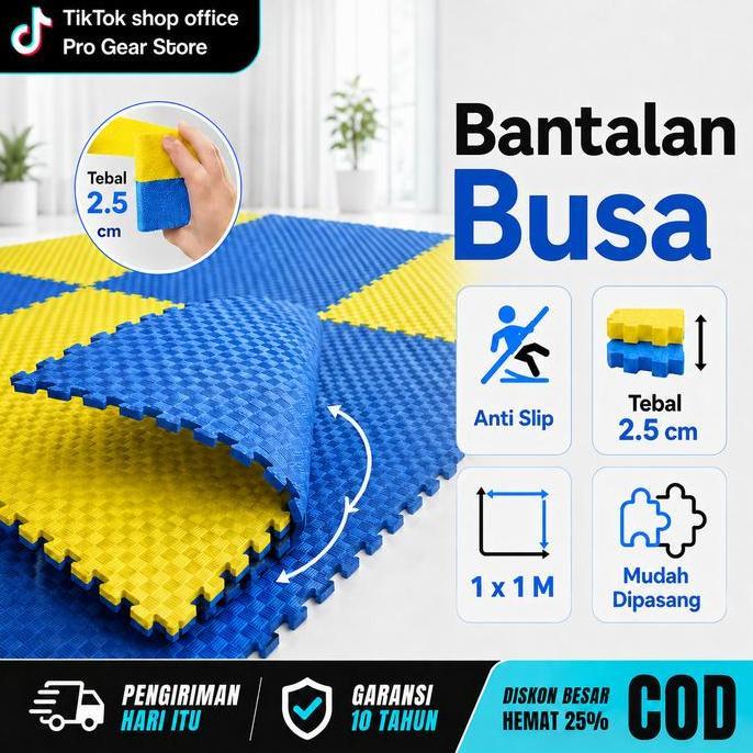 Jeromesos - Pro GearMatras Puzzle Taekwondo, Matras Bela Diri Busa Anti Selip, Matras Kompetisi Kara