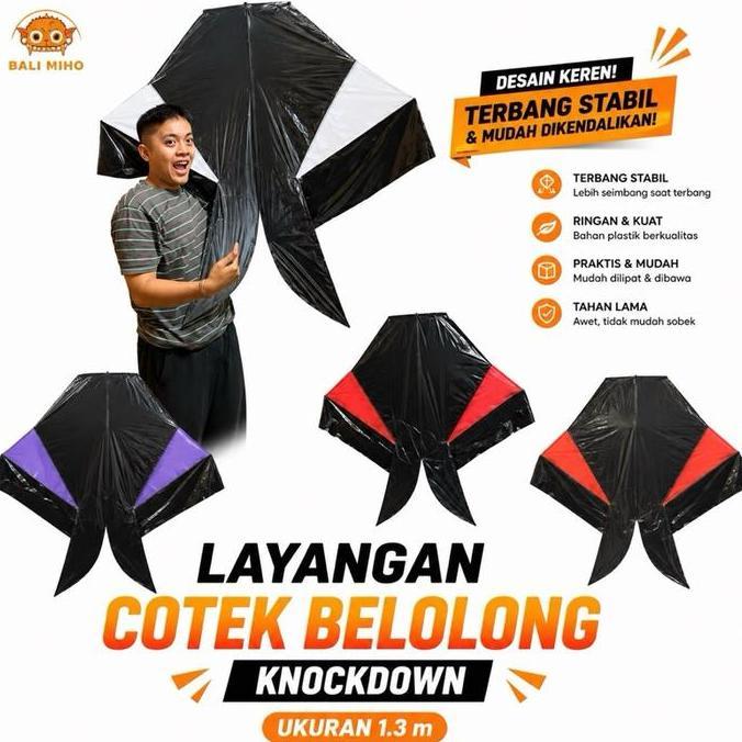 >>>>>] Layangan Cotek Belolong Knockdown 1.2 meter - Layangan Ikan Knockdown - Layangan Bali - Layan