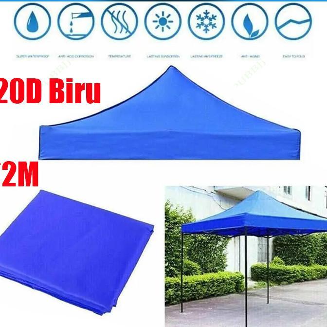 Terpal Atap Tenda Polyester Import Lipat 2X2M Murah 420D Anti Air / Panas / Tenda Lipat Terpal Atap 