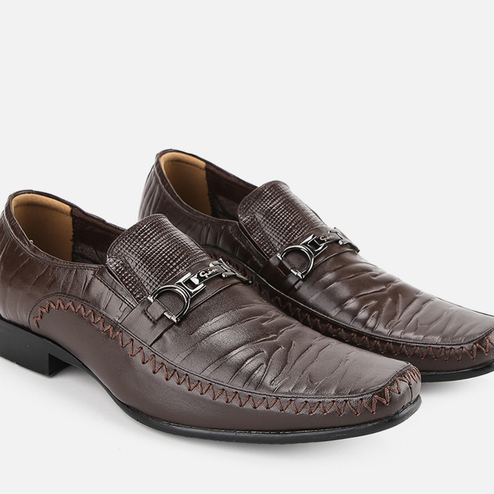 Guin Casalini Sepatu Formal Pria Kulit Pantofel Kantor G-BV020 - Brown