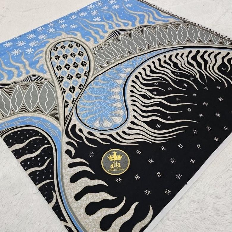 KAIN BATIK KATUN SANFORISED PREMIUM / PRODUKSI SRAGEN SOLO SRAGEN / WARNA BIRU LAUT Kain
