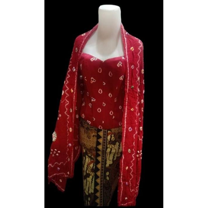 Kamisol Set Selendang Jumputan,Kemben Jumputan