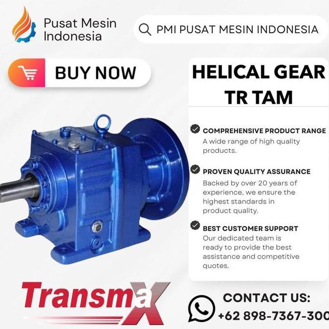 Super Sale, Helical Gear Motor Transmax Tr 27 Tam 80 Ratio 5/ 0.55Kw/ 0.75 Hp Gear Box Transmax/ Gea
