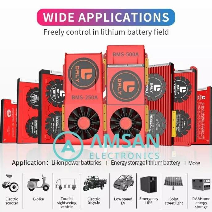 Daly Bms Li-Ion 3S 4S 7S 8S 20S 12V 24V 48V 60V 72V 50A 100A 60A 80A