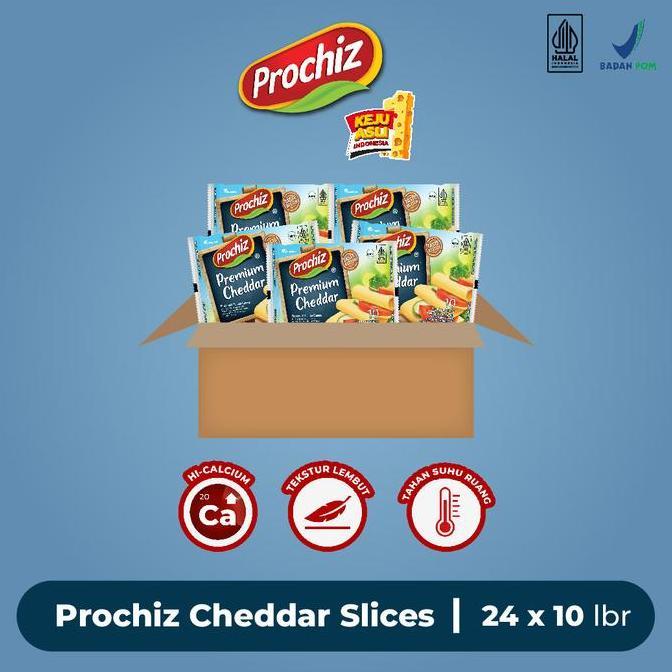 Produtos- Keju Prochiz Slice Cheddar 10'S 1 Karton