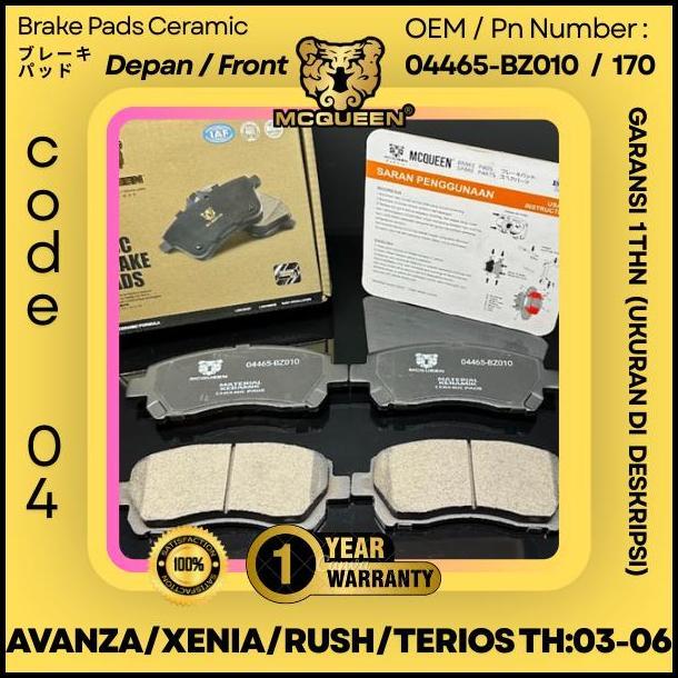 DISKON BRAKE PADS CERAMIC (FRONT)  AVANZA/XENIA/RUSH/TERIOS TH:03-06 OEM 04465-BZ010 (OEM AFTERMARKE
