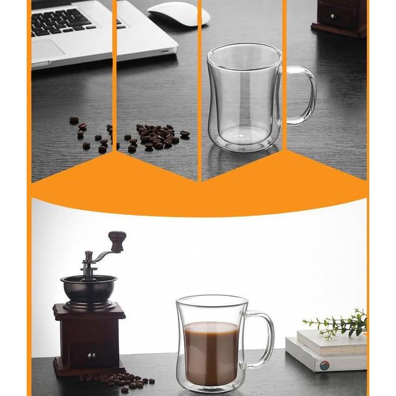 Esdri- Gelas Double Ll Kuping / Mug Double Ll Kuping Bentuk Gitar Spanyol