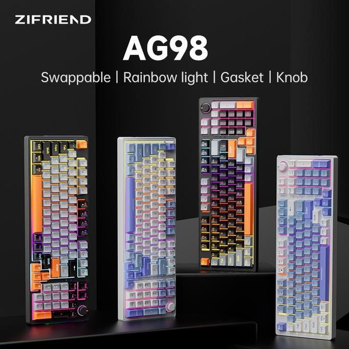 ZIFRIEND AG98 blue Mechanical Keyboard Blue Red Switch Wired 98 Keys