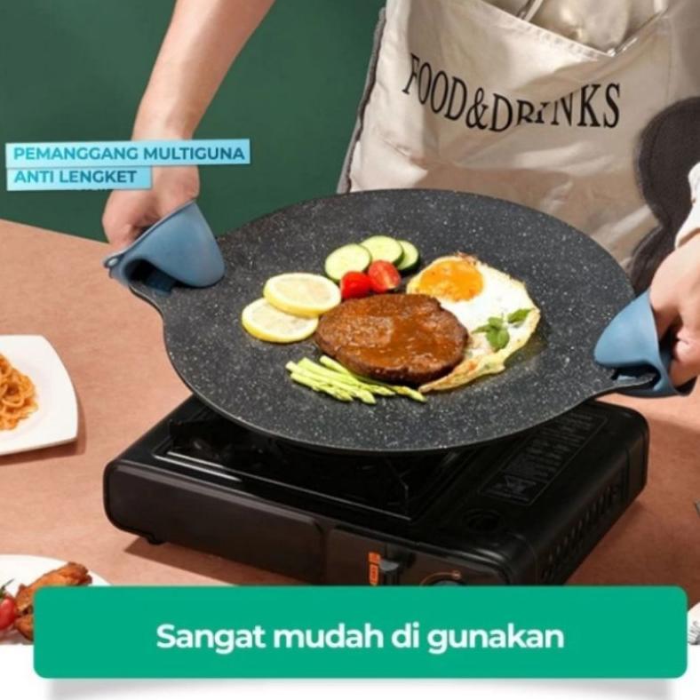WAJAN KONDUKSI BULAT SERBAGUNA / GRILL PAN ANTI LENGKET 33cm / PANCI TEFLON PANGGANG BAKAR BAKAR BBQ