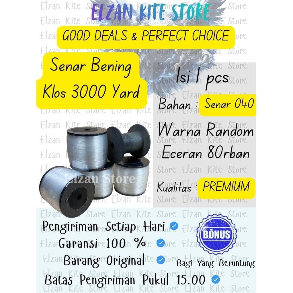SENAR MATOT WARNA BENING KLOS JUMBO 3000 YARD 040/045