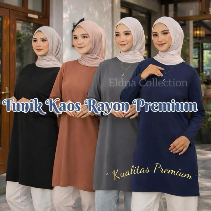 DR155 - Manset Tunik Kaos Rayon / Inner Tunik Longsleev Rayon / Manset Tunik Hijab Wanita