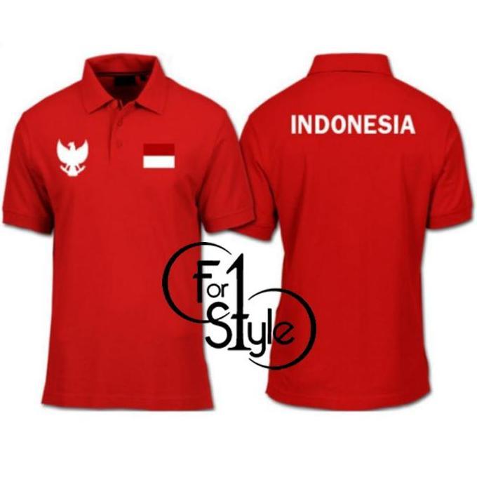 DN33 - KAOS POLO SHIRT INDONESIA LOGO GARUDA DAN BENDERA