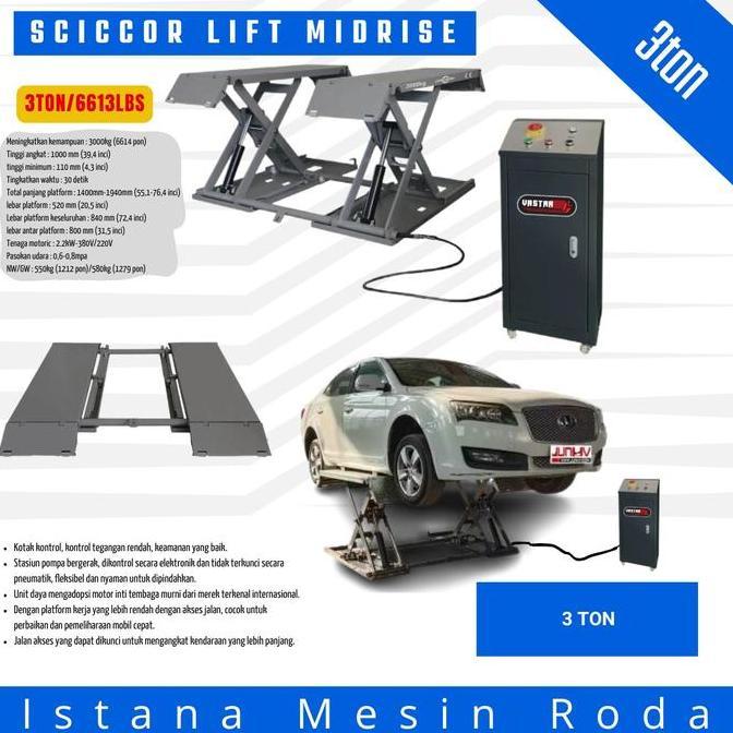 RAMERRAI mesin scissor lift 3 ton mini scissor lift midrise 3 ton