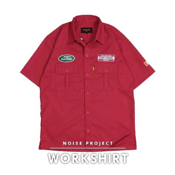 DY97 - Workshirt Noise Projects Marron Pure Pleasure / Kemeja Casual Pria Nyaman Kain Bordir Kancing