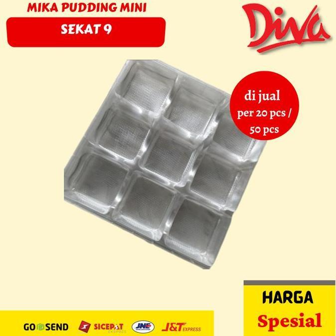 Tray mini pudding / mika pudding mini sekat 9 [per 20 pcs / 50 pcs]