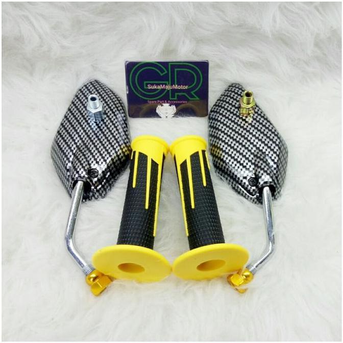 VERBENA spion karbon mini chrome handgrip domino new variasi paket universal yamaha honda Nmax,Aerox