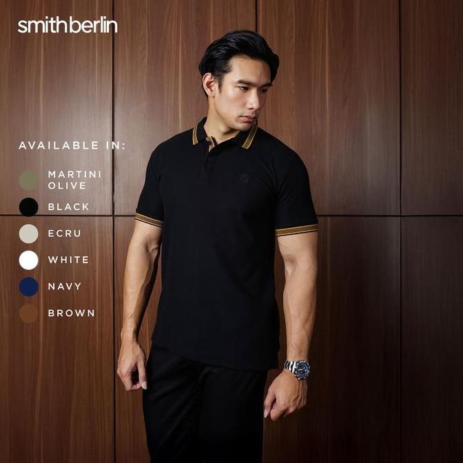 Cadeho Smith Berlin Pierre Polo Slim Fit Katun Pria - Kaos Polo Kerah Lengan Pendek Casual