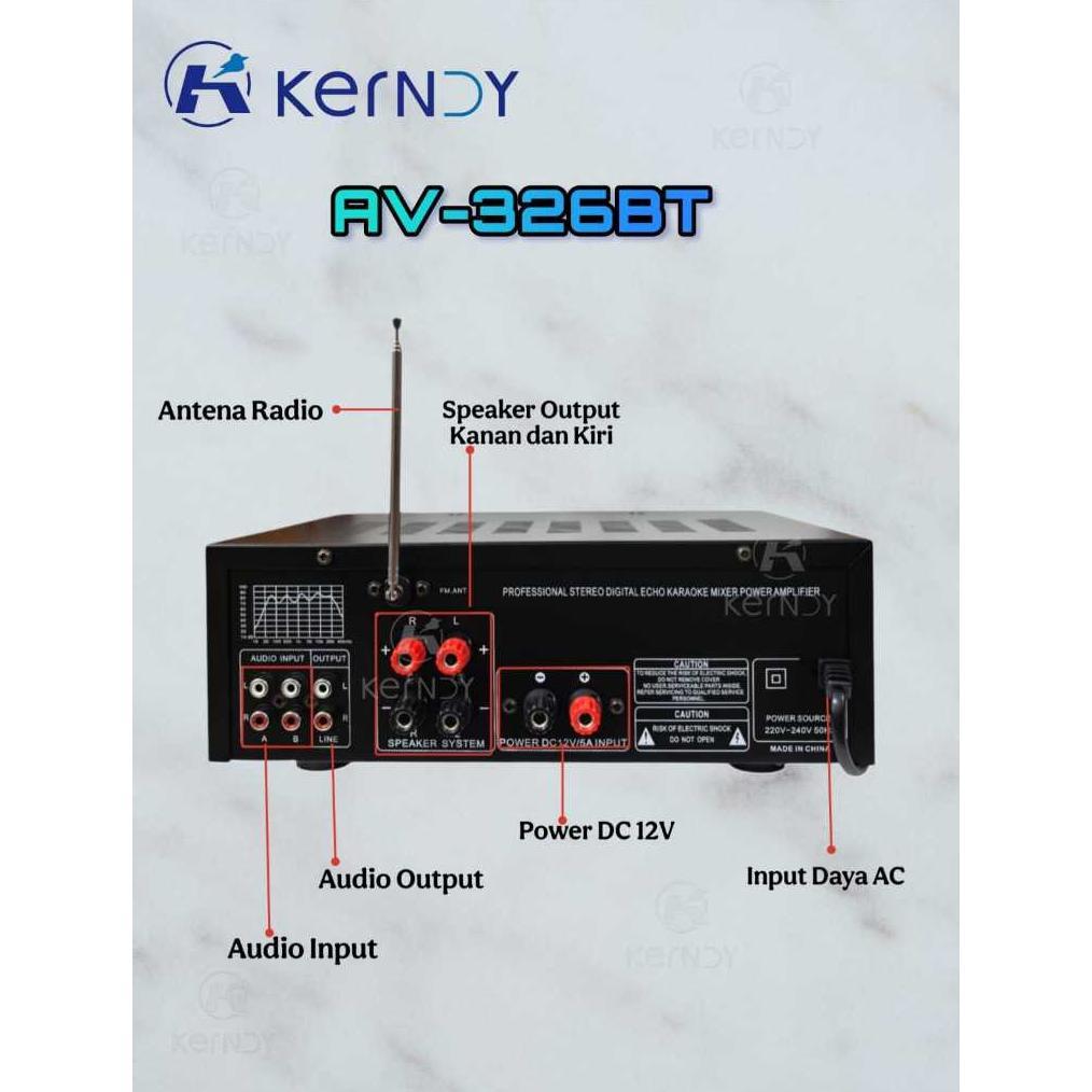 Amplifier Bluetooth EQ Kerndy Av 326bt Audio Amplifier Karaok Home Theater KERNDY AV-326BT