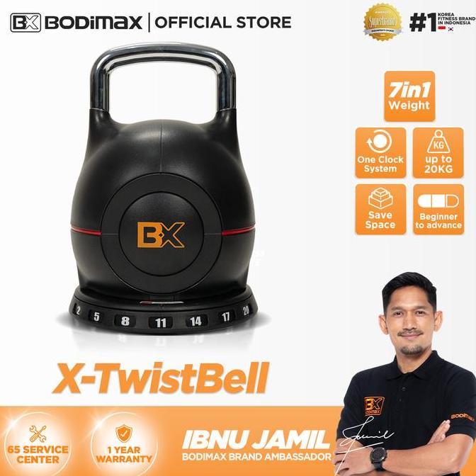 BODIMAX XTwistBell - Kettlebell 7 in 1 Beban 2 - 20Kg / Twist System Adjustable  / kettlebell set 20