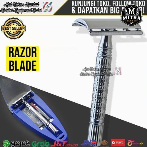 Razor / Pisau Cukur Model Jadul Isi Ulang Silet Rimei Jenggot Steel