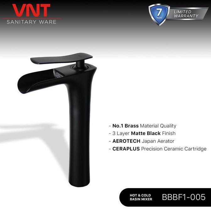 VNT Keran Air Wastafel Kran Hitam Washtafel Minimalis Panas Dingin