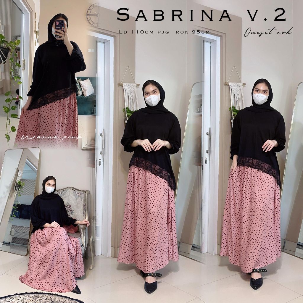 aisyahproduk | SET ROK SABRINA by Fairuz - Set rok polka - oneset polka - set Twill Premium