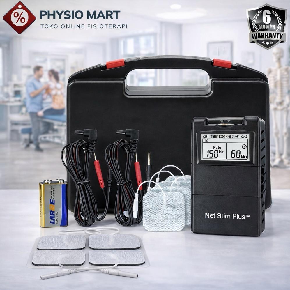 NET STIM PLUS TENS + EMS / NMES 2 CHANNEL FISIOTERAPI PORTABLE MADE IN USA Diskon