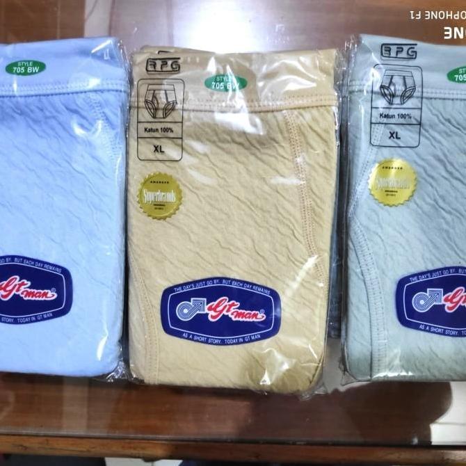 Cuecas - Celana Dalam Pria Tebal Gt Man 705 Bw, Kulit Jeruk  / Cd Pria Gt Man Babat Kerut Dewasa