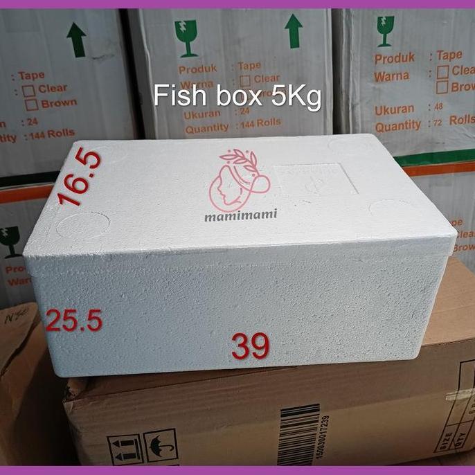 Xixix- Sterofoam Box 5Kg Kotak Fish Styrofoam Gabus Box Ikan 39X5X16 Bandung
