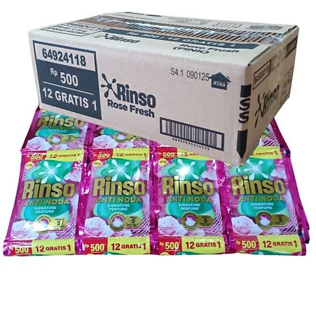 ( 1 DUS ISI 96 SACHET ) RINSO CAIR KEMASAN RP 500 /SACHET VARIAN RANDOM