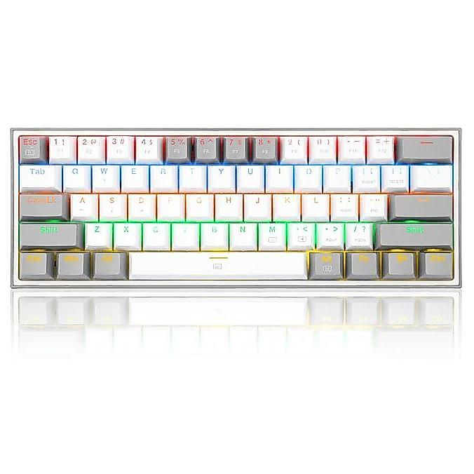 Redragon Mechanical Gaming Keyboard 60% WHITE GREY RAINBOW FIZZ-K617-R