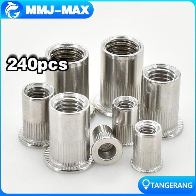 ZEVONOX Rivet Nut Mur M3 M4 M5 M6 240pcs/Nut Rivet/Mur Rivet Aluminium
