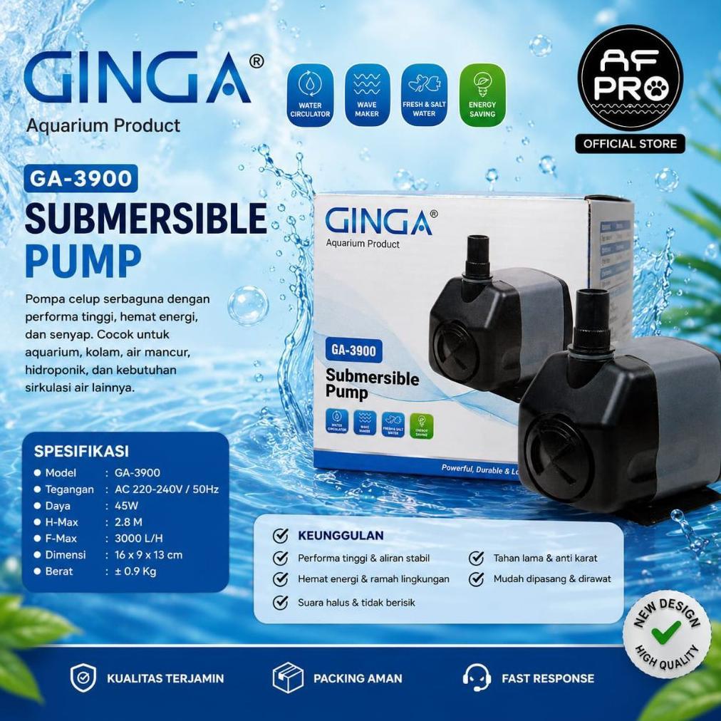 POMPA KOLAM AQUARIUM HIDROPONIK GINGA GA 3900