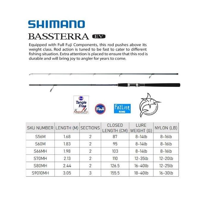 Shimano Bassterra EV Rod Joran Pancing Empang Kolam Danau Sungai