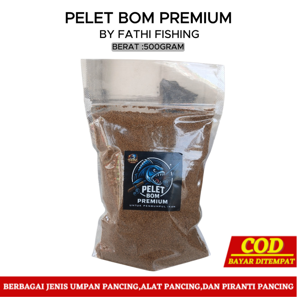 Pelet bom premium fathi fishing 500gram | Pelet bom fathi fishing