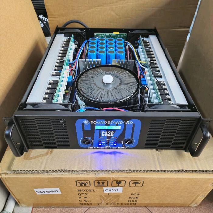 POWER AMPLIFIER CA 20/CA20 SOUNDSTANDARD NEW ADA LED BODY PANJANG 4KIPAS ORIGINAL DAN TERPERCAYA