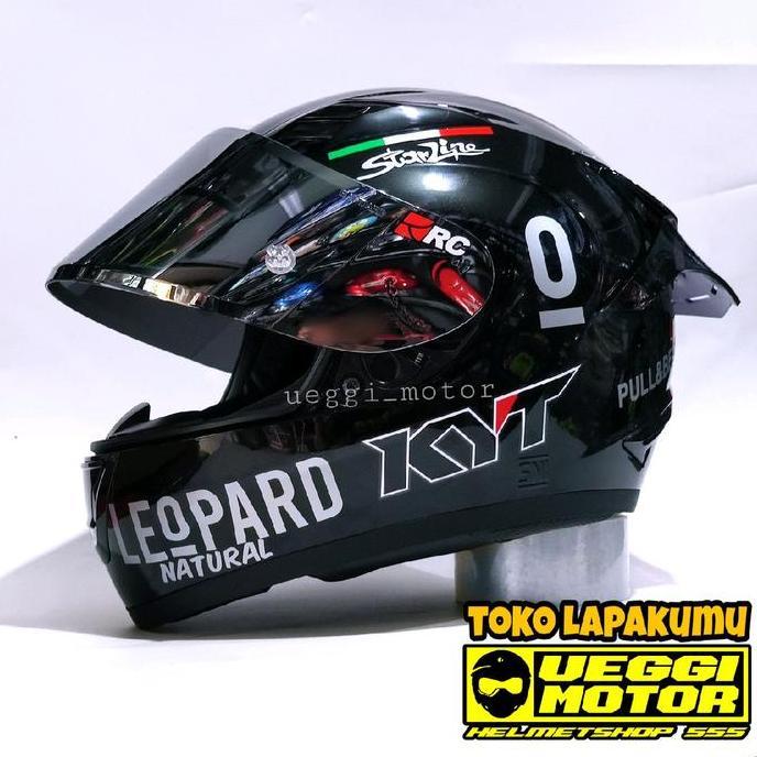 Helmet- Kyt R10 Black Glossy Leopard Gold