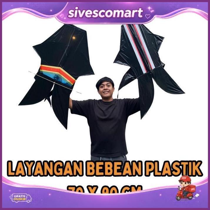 Layangan Bebean Plastik Mini 70 X 80 Cm Meter - Bebean Plastik Mini - Layangan Ikan Bali - Layangan 